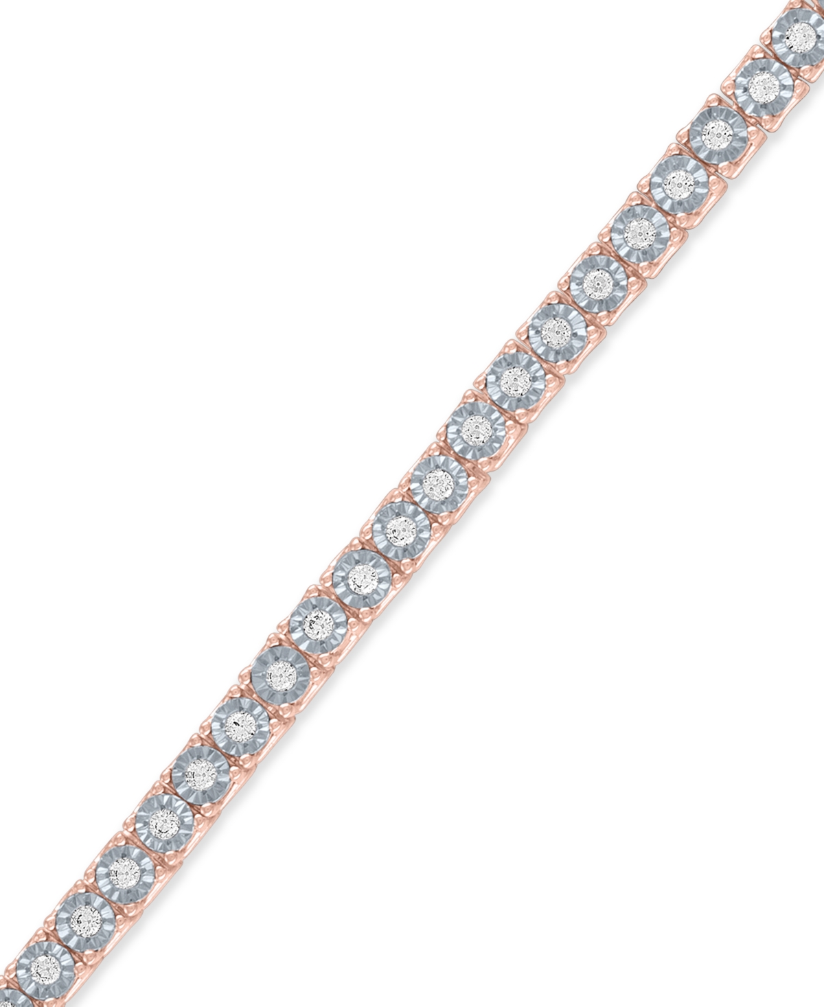 Macy's Diamond Tennis Bracelet (1 Ct. T.w.) In Sterling Silver, 14k Gold-plated Sterling Silver Or 14k Rose In Rose Gold-plated Sterling Silver