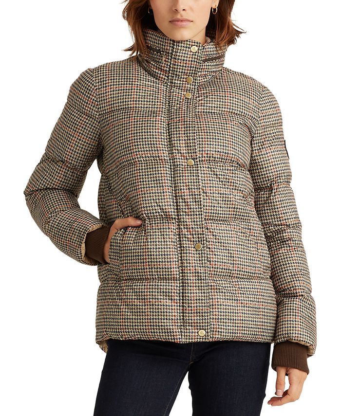 Lauren Ralph Lauren Houndstooth Puffer Coat & Reviews - Coats & Jackets -  Women - Macy's