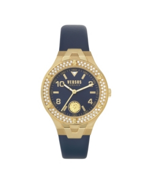 image of Versus by Versace Women-s Vittoria Blue Leather Strap Watch 38mm