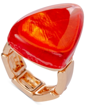 image of Style & Co Gold-Tone Stone Stretch Ring, Created for Macy-s