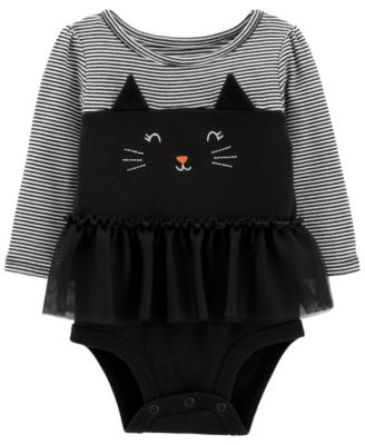 Carter's - Baby Girl  Halloween Cat Bubble Romper