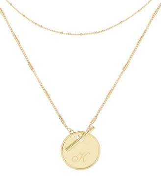 14K Gold Plated Grace Initial Layering Necklace Set