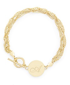 14K Gold Plated Sophie Initial Toggle Bracelet