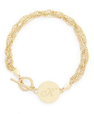 14K Gold Plated Sophie Initial Toggle Bracelet
