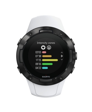 image of Suunto 5 Men-s White Black Silicon Strap Compact Gps Sports Watch, 46mm