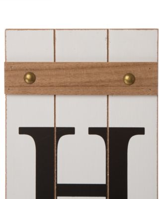 Wooden "Home" Floral Porch Sign, Set of 4