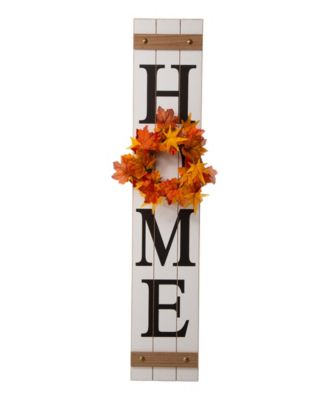 Wooden "Home" Floral Porch Sign, Set of 4