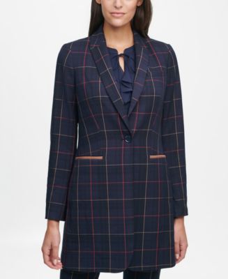 Tommy Hilfiger Elbow-Patch Plaid Jacket - Macy's