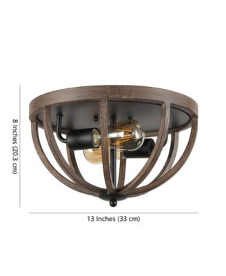 Darlene 2-Light Rustic Farmhouse LED Flush Mount