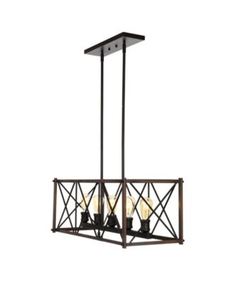 Galax 5-Light Adjustable Farmhouse Industrial LED Dimmable Pendant