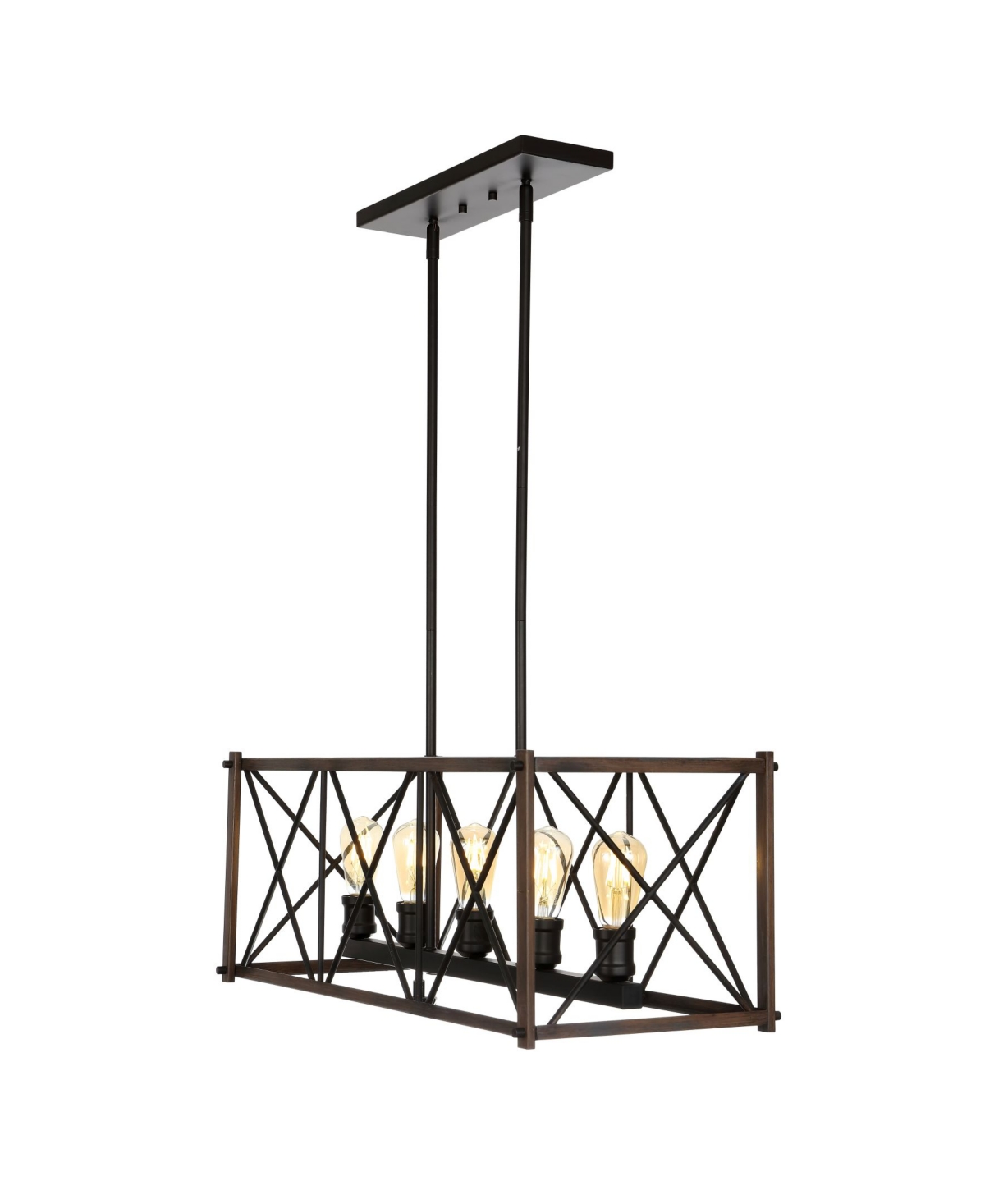 Jonathan Y Galax 5-Light Adjustable Farmhouse Industrial Led Dimmable Pendant