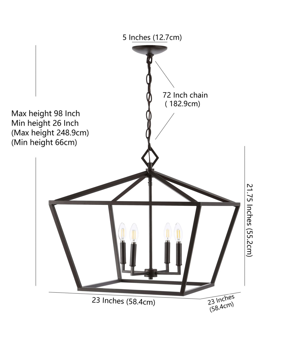 Jonathan Y Gatsby 4-Light Adjustable Rustic Glam Led Pendant