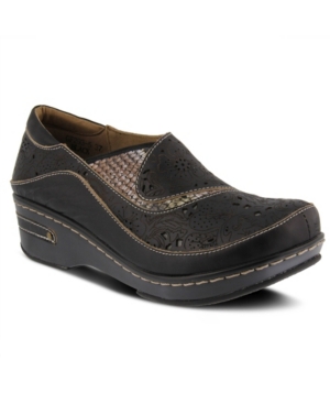 image of L-Artiste Women-s Brankla Burnished Polished Clogs Women-s Shoes