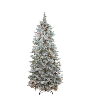 Northlight Pre-Lit Flocked Slim Colorado Spruce Artificial Christmas Tree