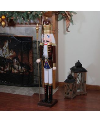 Wooden Christmas Nutcracker King with Scepter