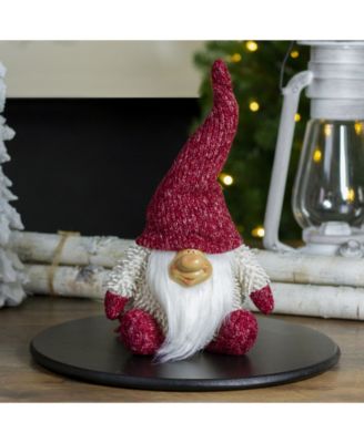 Chubby Smiling Gnome Plush Table top Christmas Figure