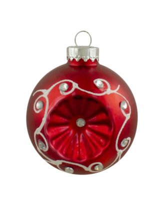 Count Retro Reflector Matte Glass Christmas Ball Ornament Set