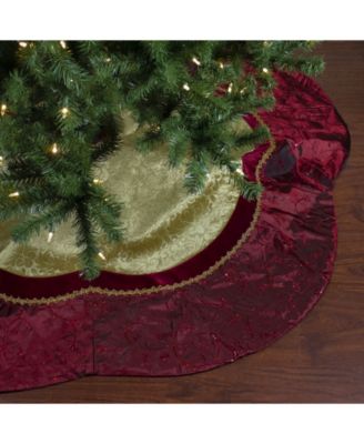 Scalloped Sequined Christmas Tree Skirt