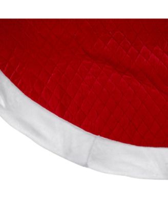 Quilted Christmas Tree Skirt with Faux Fur Trim