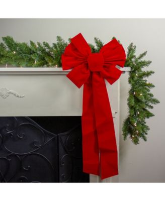 9-Loop Velveteen Christmas Bow Decoration