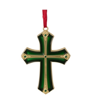 Northlight Layering Effect Cross Christmas Ornament With Crystals In Green