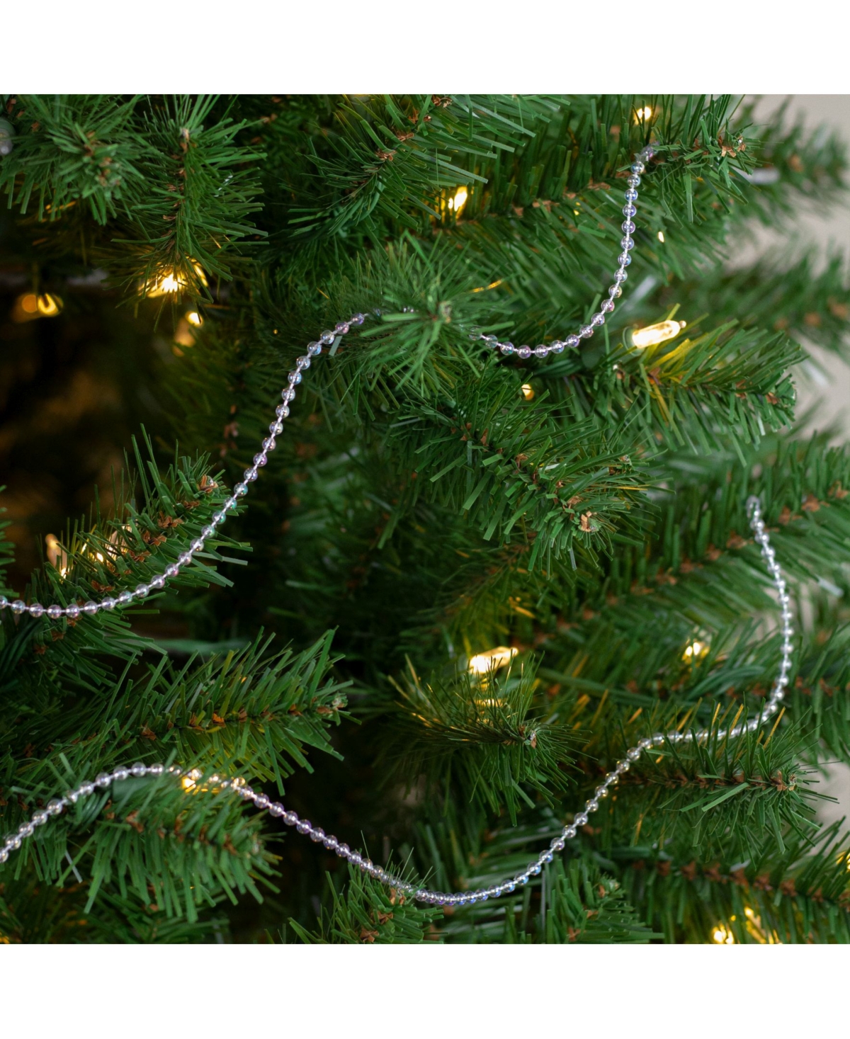Northlight Unlit Shiny Clear Iridescent Beaded Artificial Christmas Garland