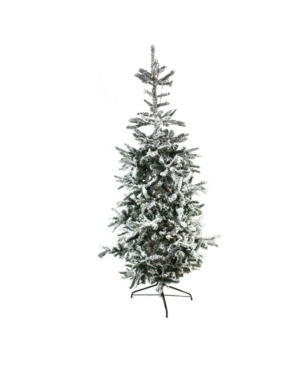 Northlight Pre-Lit Slim Noble Fir Flocked Artificial Christmas Tree
