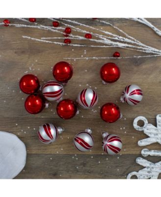 12 Count 2-Finish Swirl Glass Christmas Ball Ornaments