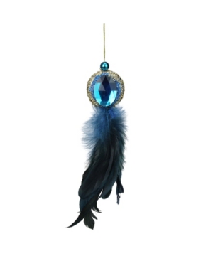 Northlight Kids' Peacock Feather Jewelled Tassel Christmas Ornament In Blue