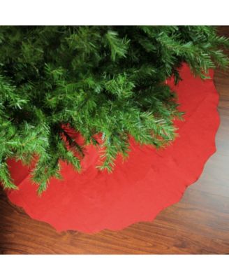 Cardinal Scalloped Edge Christmas Tree Skirt