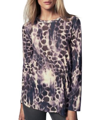 b new york - Printed Side-Ruched Top