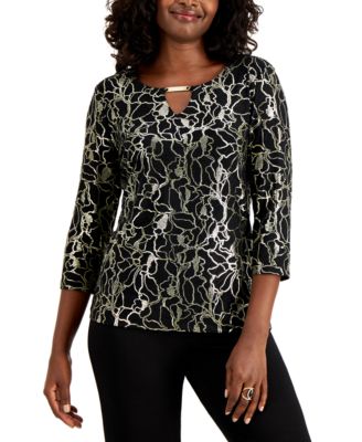 macys embroidered tops