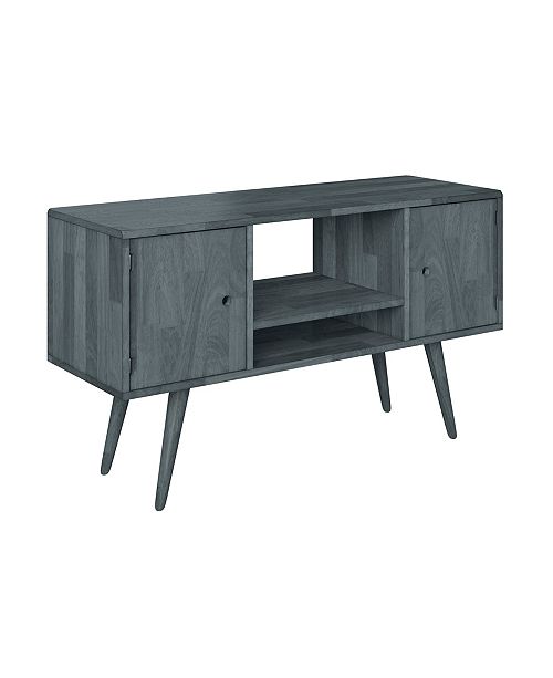 Handy Living Rhodes Mid Century Modern Wood Entertainment Cabinet With Doors Reviews Furniture Macy S