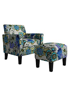 Marquee Half Round Arm Chair and Ottoman Set