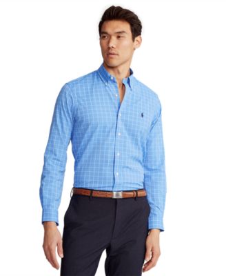 폴로 랄프로렌 Polo Ralph Lauren Mens Classic-Fit Performance Shirt,Blue/white