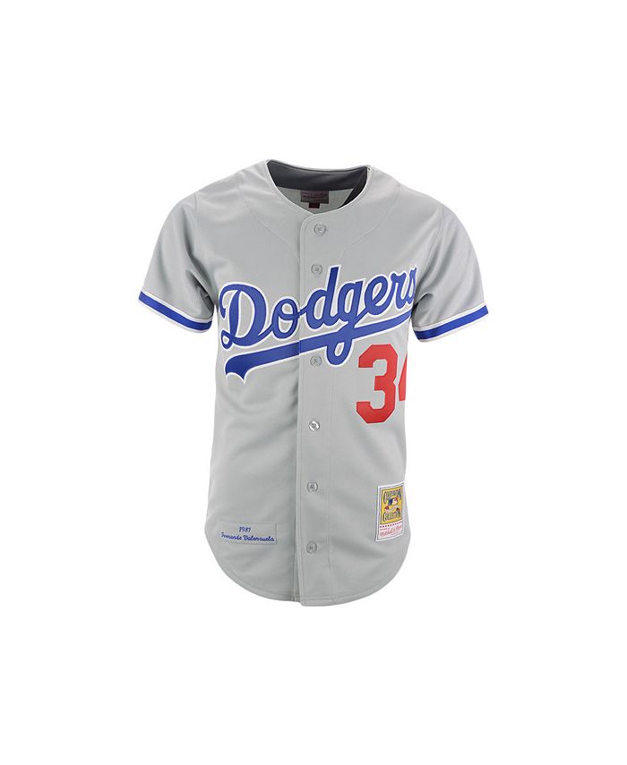 Men's Los Angeles Dodgers Fernando Valenzuela Mitchell & Ness Gray  Authentic Jersey