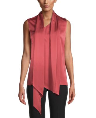 Anne Klein - Draped-Neck Scarf Top
