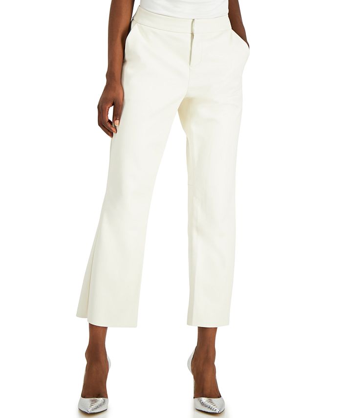 INC International Concepts INC Faux-Leather Crop Flare Pants, Created ...
