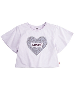 image of Levi-s Little Girls Sequin Logo Sparkle Knit T-Shirt