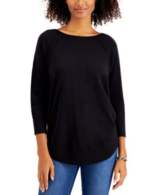 macys womens black sweaters