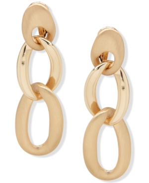 image of Anne Klein Chain Link Clip-On Drop Earrings