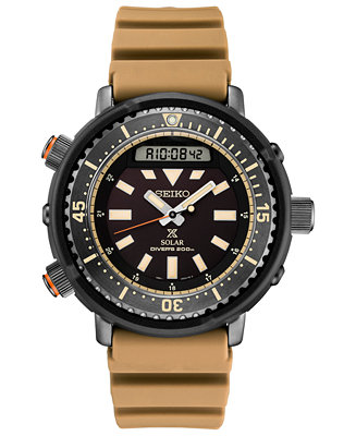 Seiko Men's Solar Analog-Digital Prospex Silicone Strap Watch  &  Reviews - All Watches - Jewelry & Watches - Macy's