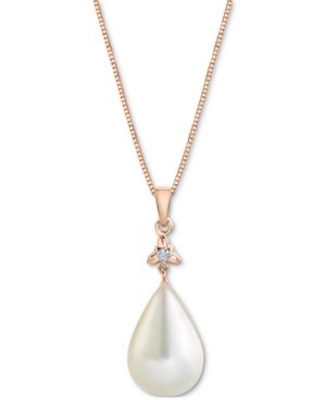 image of Cultured Freshwater Mabe Pearl (12mm) & Diamond Accent 18