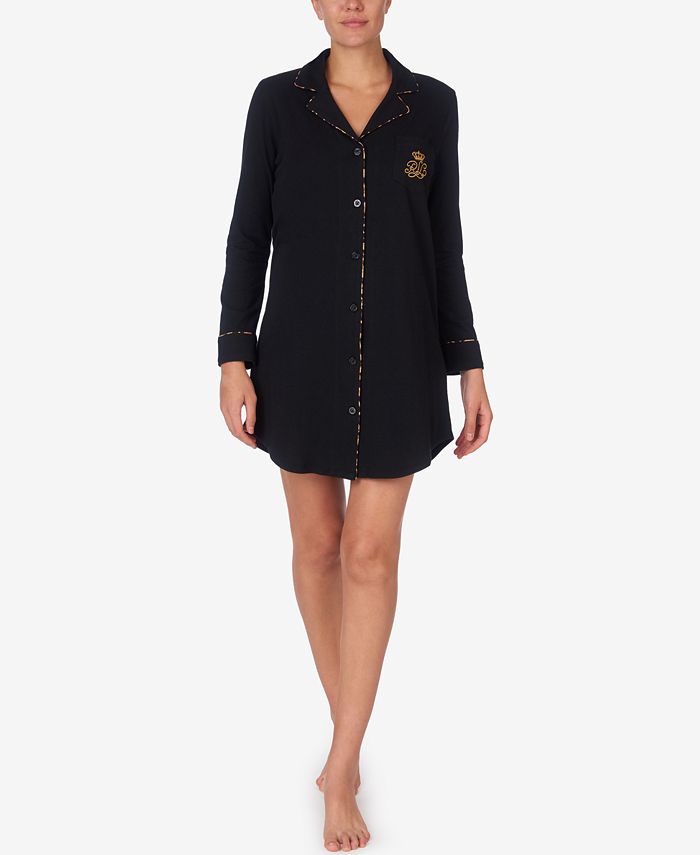 Lauren Ralph Lauren Cotton Knit Sleep Shirt Macy's