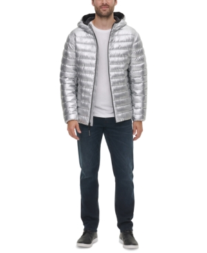 Calvin Klein Men's Packable Down Hooded Puffer Jacket Created for Macy's