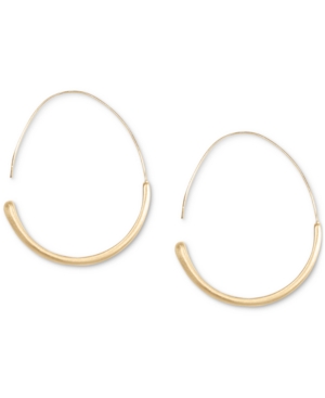 image of Lucky Brand Gold-Tone Modern Hoop Earrings