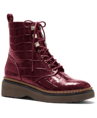 michael kors haskell crocodile combat boots