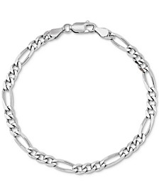Figaro Link Chain Bracelet in Sterling Silver, Created for Macy's