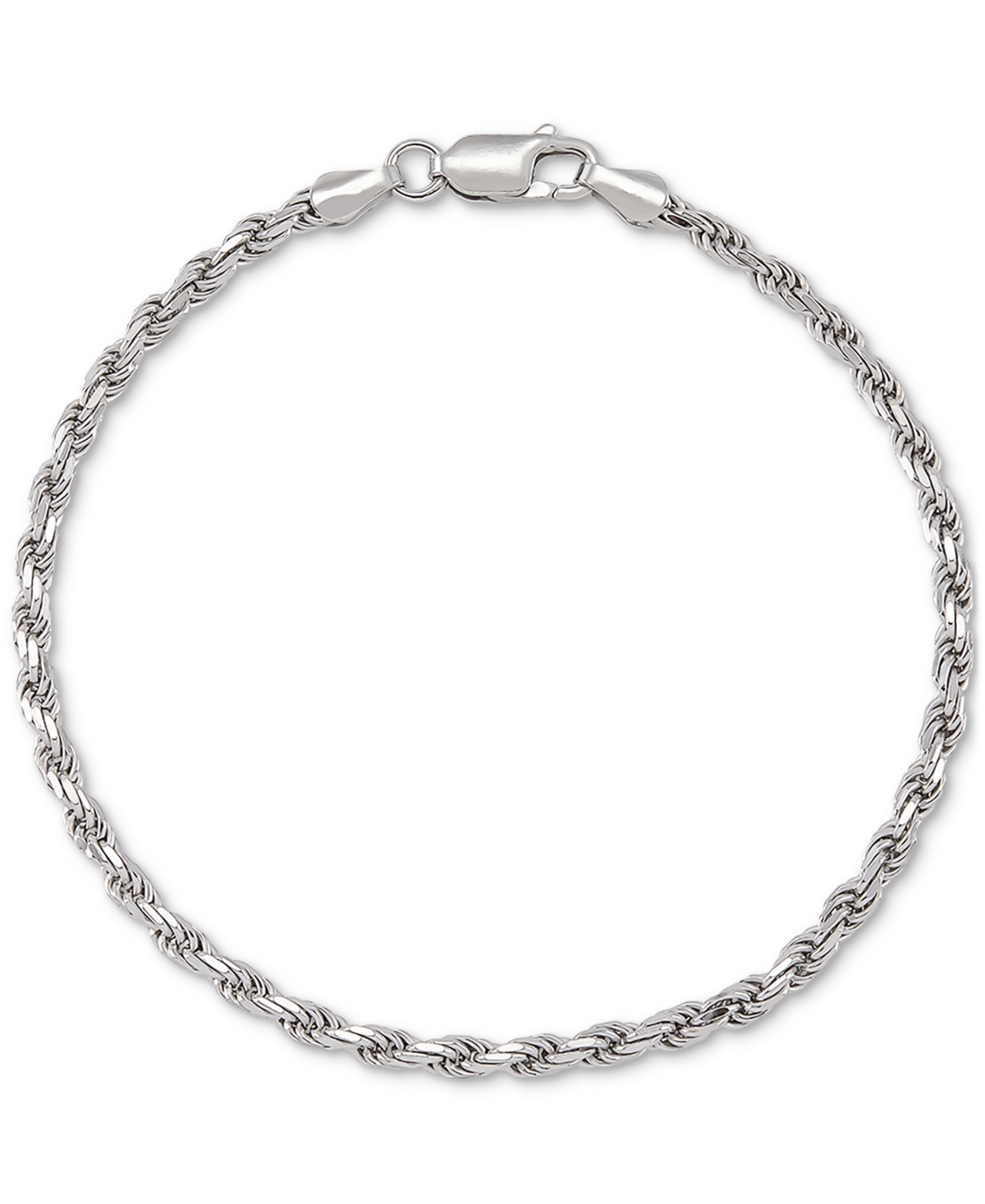 Giani Bernini Rope Link Chain Bracelet (2-5/8mm) in 18k Gold-Plated Sterlingor Sterling Silver, Created for Macy's - Silver