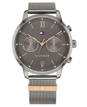 image of Tommy Hilfiger Women-s Gunmetal Stainless Steel Mesh Bracelet Watch 38mm